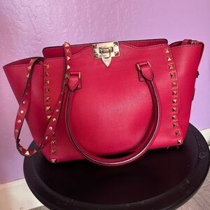 Valentino Garavani Rockstud Crossbody / Tote Bag – Hot Pink